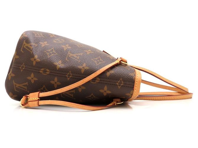 Borsa Tote Louis Vuitton Monogram Neverfull PM Marrone Fuschia - vista 3