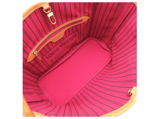 Borsa Tote Louis Vuitton Monogram Neverfull PM Marrone Fuschia - vista 6