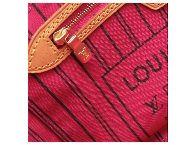 Borsa Tote Louis Vuitton Monogram Neverfull PM Marrone Fuschia - vista 8