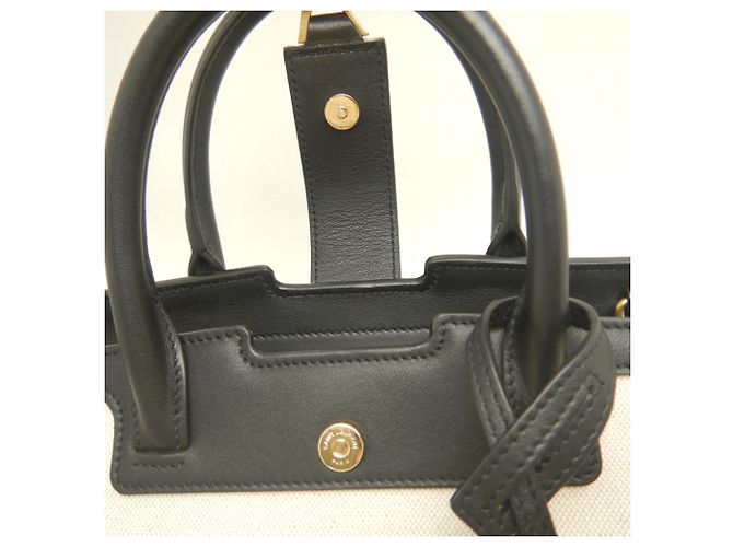 Borsa a mano Yves Saint Laurent Downtown Baby Nero Bianco - vista 12
