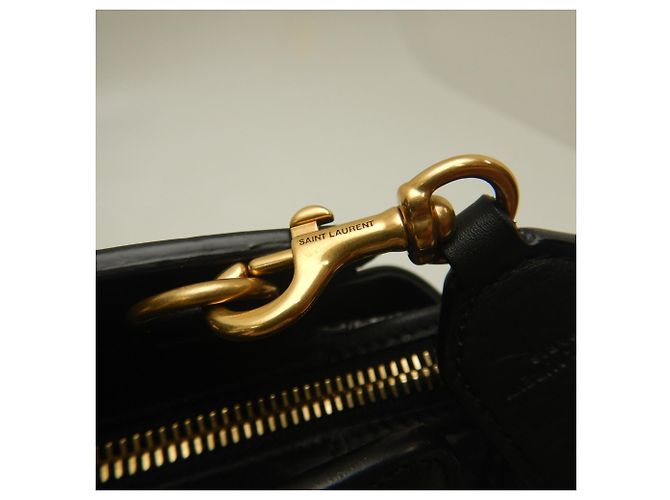 Borsa a mano Yves Saint Laurent Downtown Baby Nero Bianco - vista 14