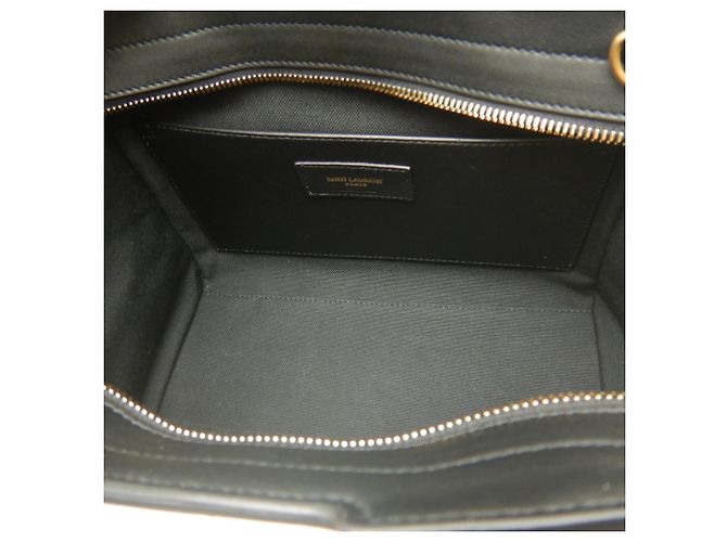 Borsa a mano Yves Saint Laurent Downtown Baby Nero Bianco - vista 15