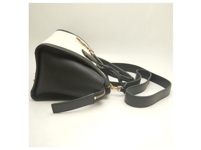 Borsa a mano Yves Saint Laurent Downtown Baby Nero Bianco - vista 5