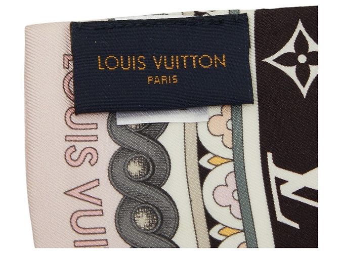 Foulard Louis Vuitton Monogram Bandeau Around the World Marrone Rosa Multicolore Monogramma - vista 3