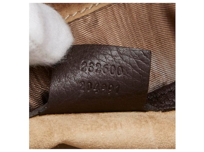 Borsa Tote Gucci in pelle marrone - vista 11