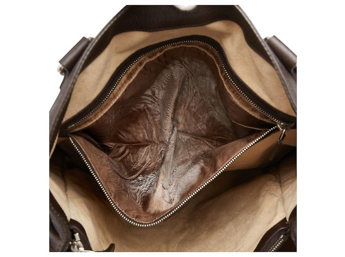 Borsa Tote Gucci in pelle marrone - vista 8