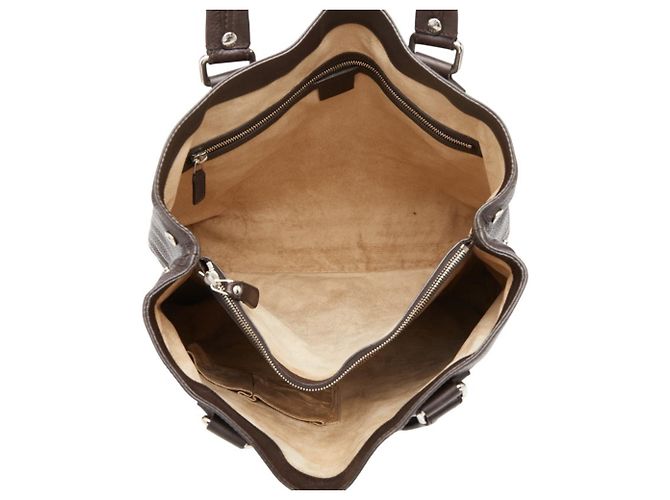 Borsa Tote Gucci in pelle marrone - vista 9