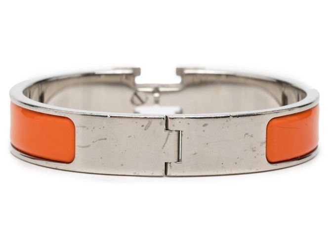 Hermès Bracciale smaltato Hermes Click H PM Argento Arancione - vista 3