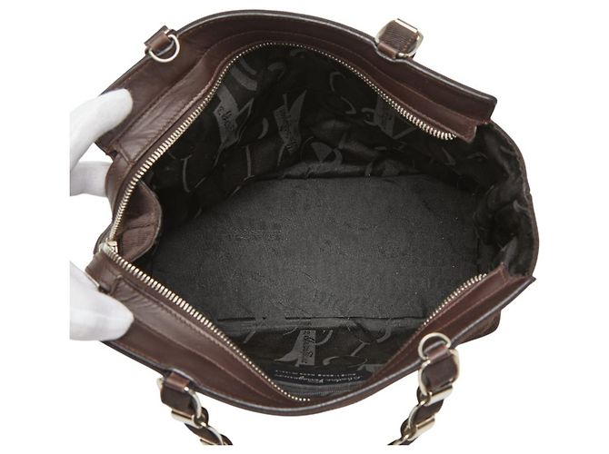 Bolsa Salvatore Ferragamo Vara Chain Castanho escuro - vista 10