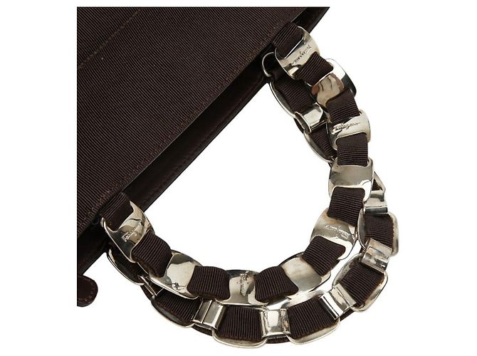 Bolsa Salvatore Ferragamo Vara Chain Castanho escuro - vista 8