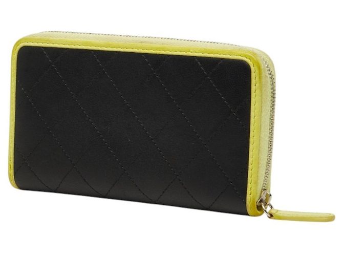 Chanel Coco Mark Matelassé Langbeutel Schwarz Gelb - Ansicht 2
