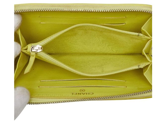 Chanel Coco Mark Matelassé Langbeutel Schwarz Gelb - Ansicht 6