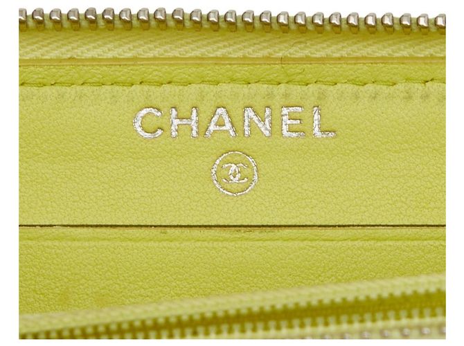 Chanel Coco Mark Matelassé Langbeutel Schwarz Gelb - Ansicht 8