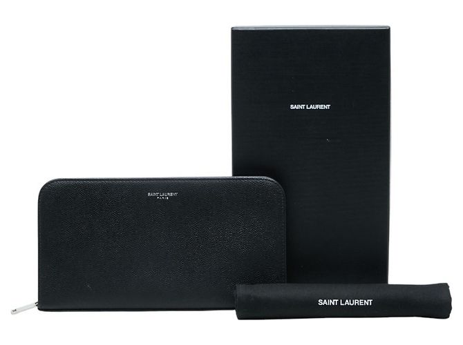 Saint Laurent Black Leather Long Wallet - view 10