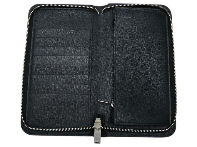 Saint Laurent Black Leather Long Wallet - view 6