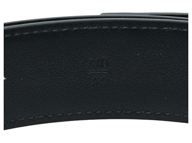 Prada Triangle Logo Plate Saffiano Belt Black Silvery - view 7