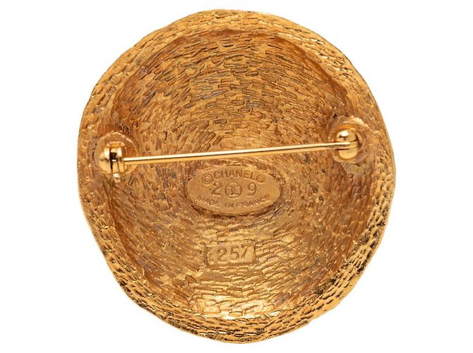 Spilla Chanel Vintage Coco Mark placcata in oro D'oro - vista 3