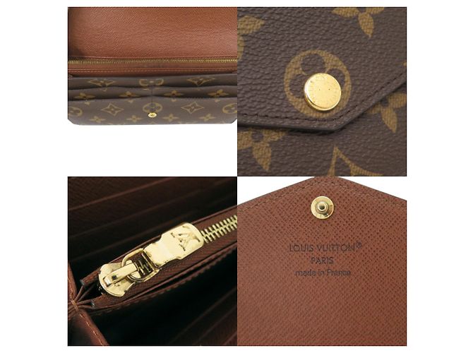 Louis Vuitton Portefeuille Sarah Monogram Long Wallet Marrone Monogramma - vista 8