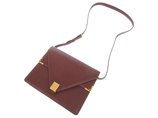 Borsa a tracolla Cartier Must Line in pelle Bordeaux Bordò - vista 5
