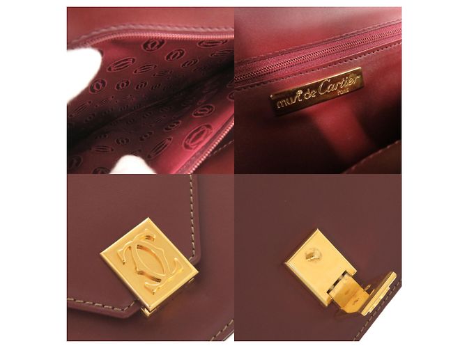 Borsa a tracolla Cartier Must Line in pelle Bordeaux Bordò - vista 7