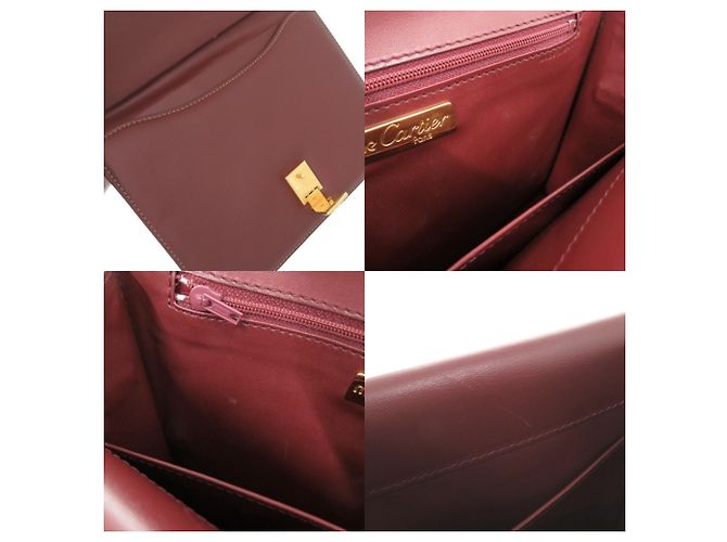 Borsa a tracolla Cartier Must Line in pelle Bordeaux Bordò - vista 8
