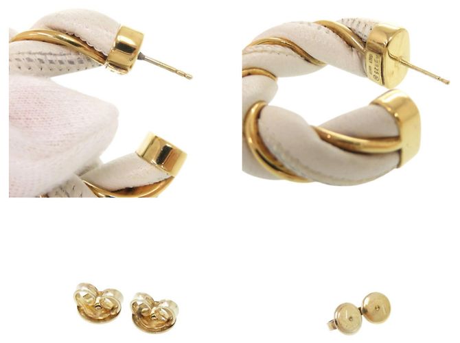Orecchini a cerchio Twist Bottega Veneta Bianco D'oro - vista 10