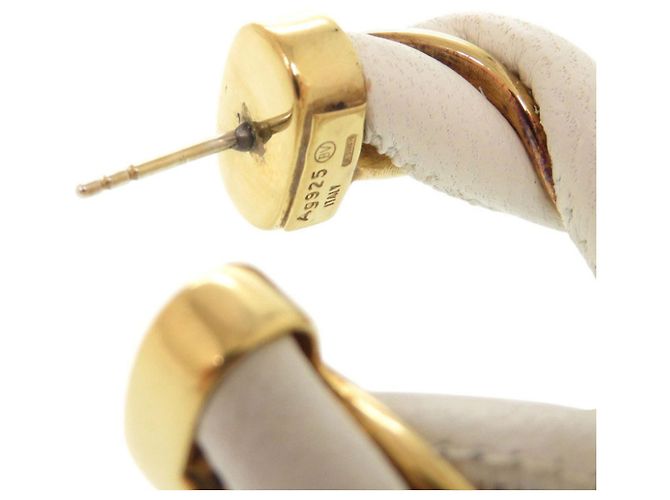 Orecchini a cerchio Twist Bottega Veneta Bianco D'oro - vista 6