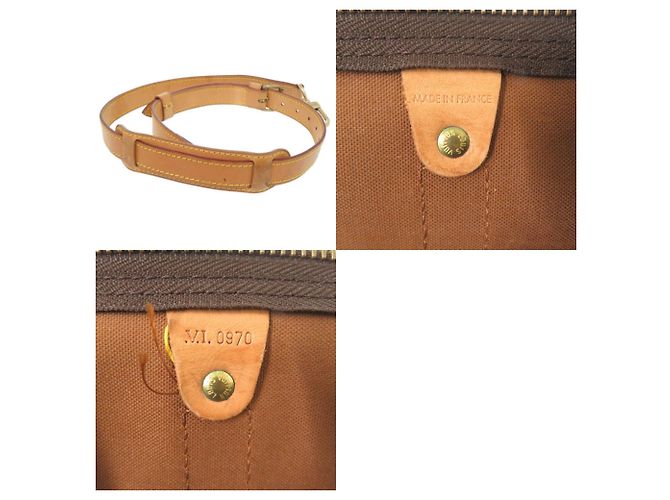 Louis Vuitton Keepall Bandoulière 45 Boston Bag Marrone Monogramma - vista 10