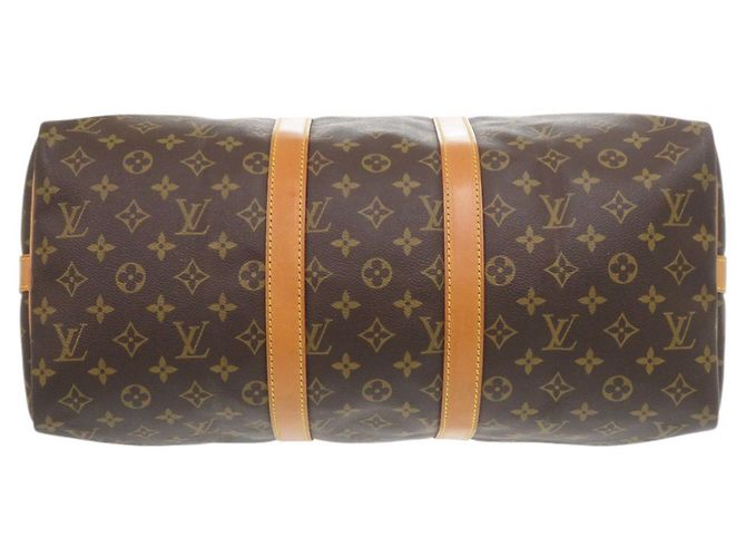 Louis Vuitton Keepall Bandoulière 45 Boston Bag Marrone Monogramma - vista 3