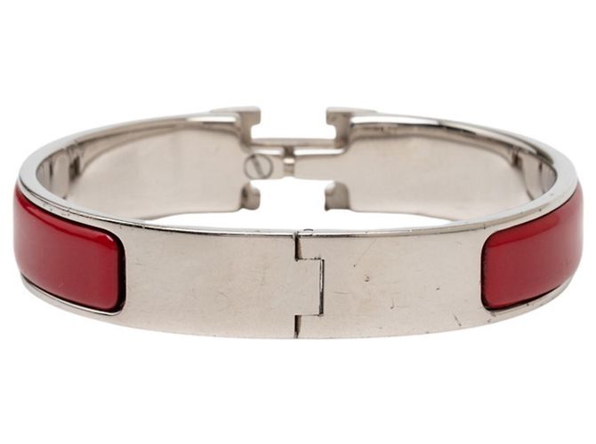 Hermès Hermes Click H PM Charm Armband Silber Rot Bordeaux - Ansicht 3