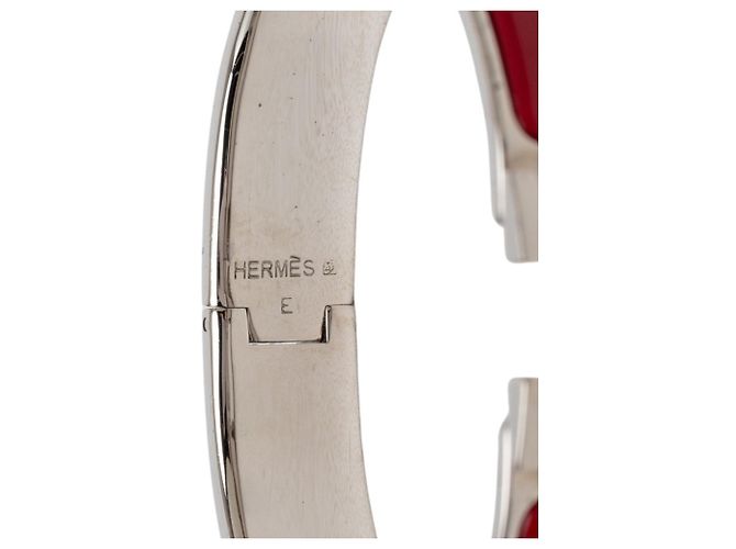 Hermès Hermes Click H PM Charm Armband Silber Rot Bordeaux - Ansicht 5