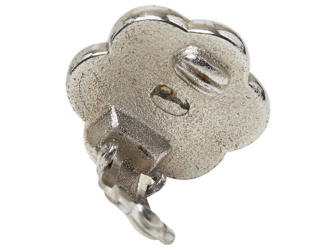 Orecchini a clip Chanel Camellia Nero Argento - vista 4