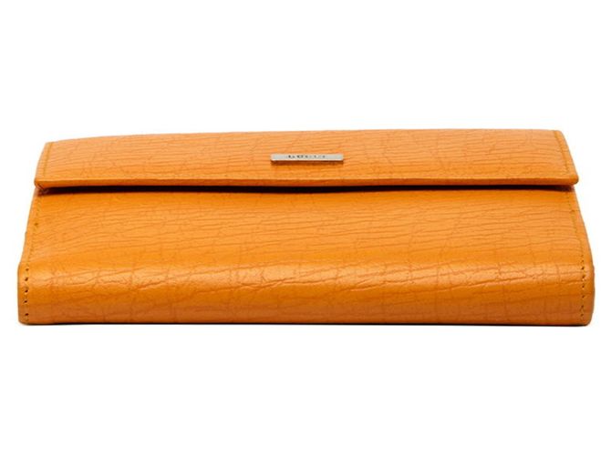 Gucci Logo Medium Long Wallet Orange Gelb - Ansicht 3
