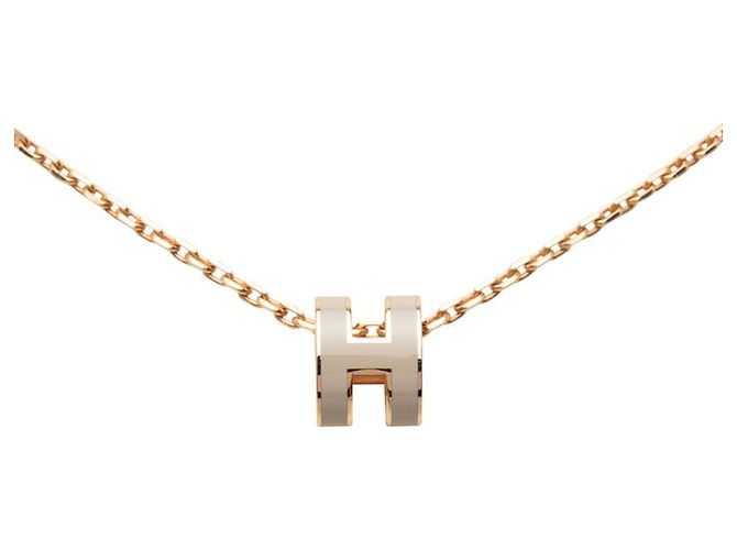 Hermès Collar Hermes Mini Pop H Beige - vista 2