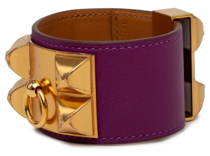 Hermès Bracciale con Charm Hermes Collier de Chien D'oro Porpora - vista 2
