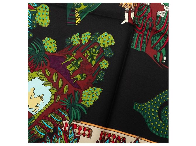 Hermès Foulard Hermes Carre 90 LE PARADIS DU ROY Multicolore - vista 5