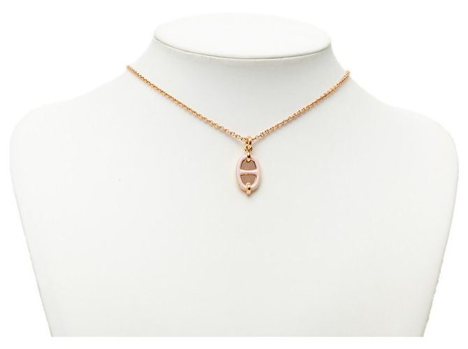 Hermès Collar Hermes Mini Maillon PM Rosa Dorado - vista 6