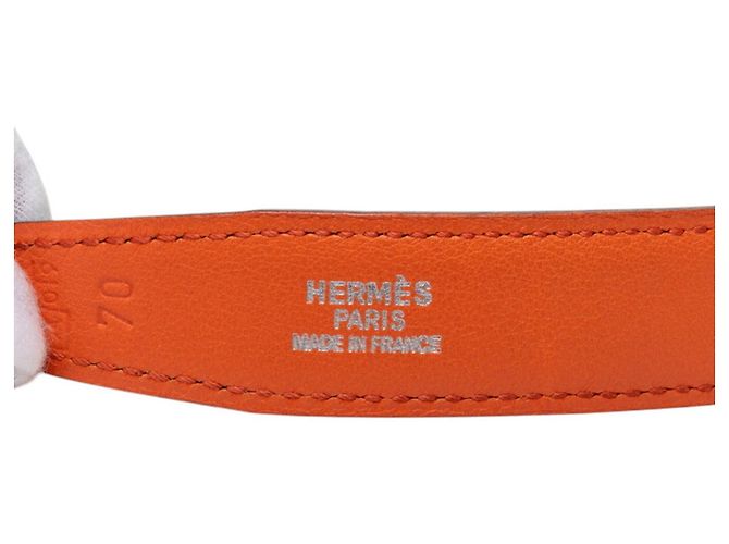 Hermès Cinturón Hermes Constance H-Belt Negro Naranja - vista 6