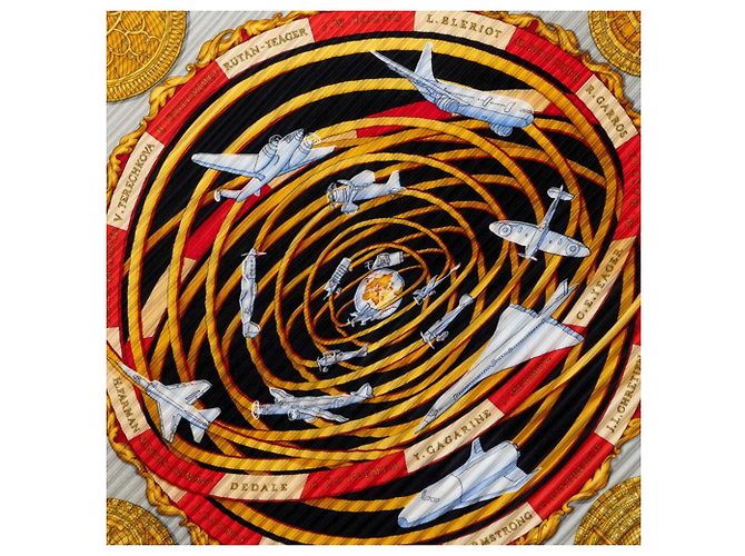 Hermès Foulard in seta plissettato Hermes Carre 70 Rêves d'Espace Multicolore - vista 2