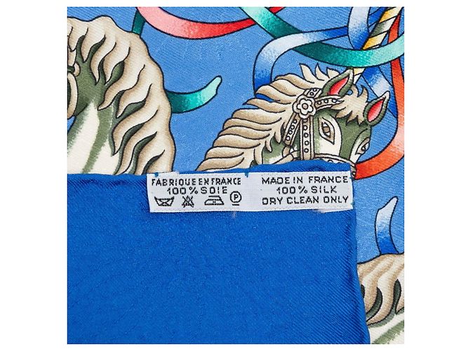 Hermès Hermes Carre 90 Luna Park Amusement Scarf Blu Multicolore - vista 7