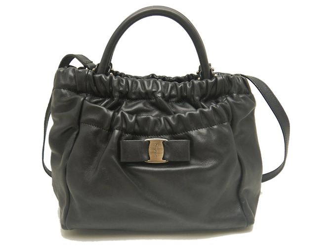 Borsa in pelle Salvatore Ferragamo Vara Nero - vista 2
