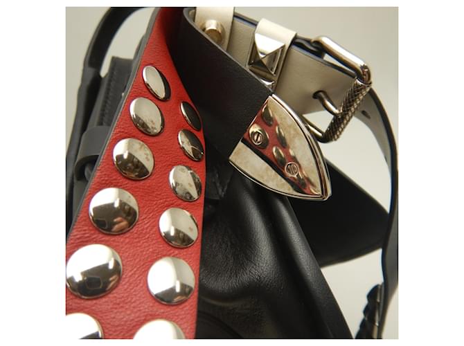 Borsa a tracolla PRADA GRACE LUX 1BD123 Nero Rosso - vista 13