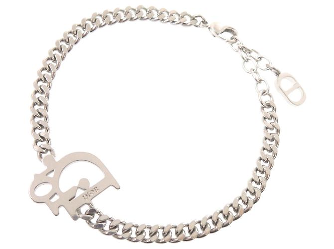 Bracciale con ciondolo in metallo Christian Dior Argento Blu - vista 3