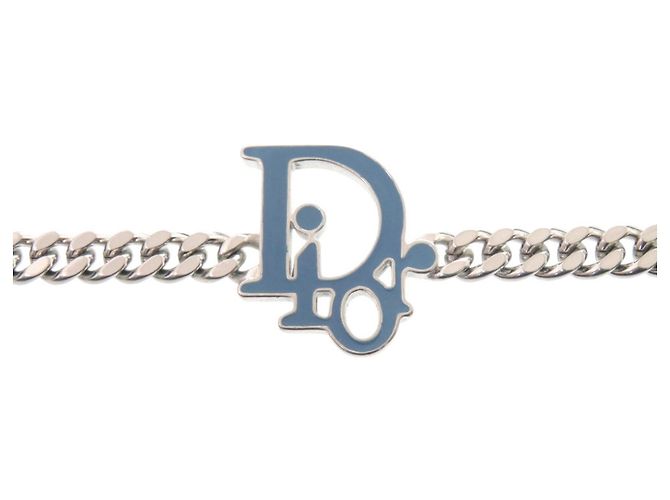 Bracciale con ciondolo in metallo Christian Dior Argento Blu - vista 4