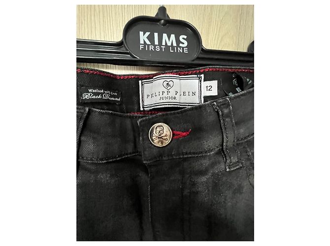Jeans Philipp Plein Junior Black Distressed Noir - vue 2