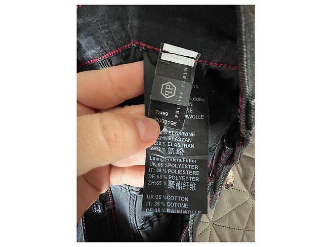 Jeans Philipp Plein Junior Black Distressed Noir - vue 4