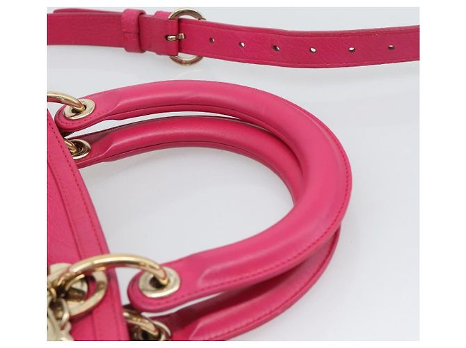 Sac à main Christian Dior Diorissimo en cuir 2way Rose Or Auth bs36402V Doré - vue 14