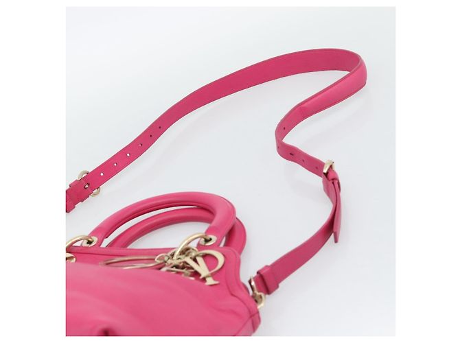 Sac à main Christian Dior Diorissimo en cuir 2way Rose Or Auth bs36402V Doré - vue 15