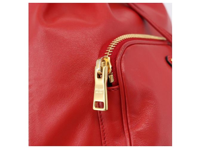 Borsa a mano PRADA in pelle 2way Rossa Oro Auth BA14119V Rosso D'oro - vista 19