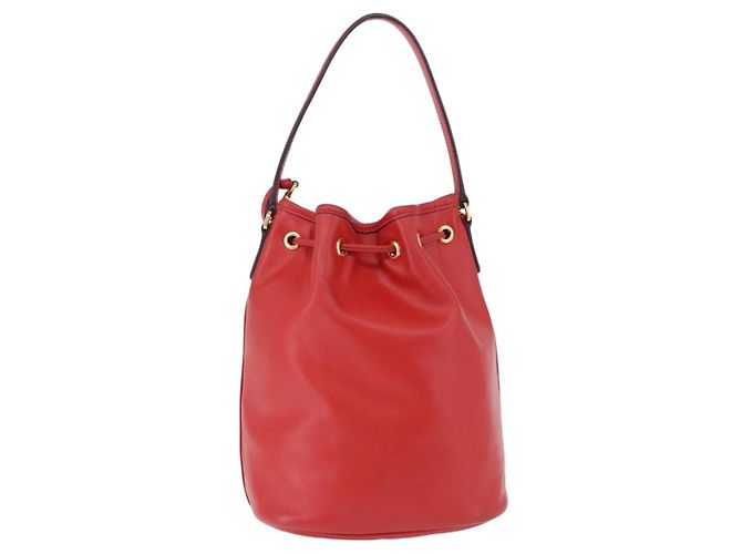 Borsa a mano PRADA in pelle 2way Rossa Oro Auth BA14119V Rosso D'oro - vista 2